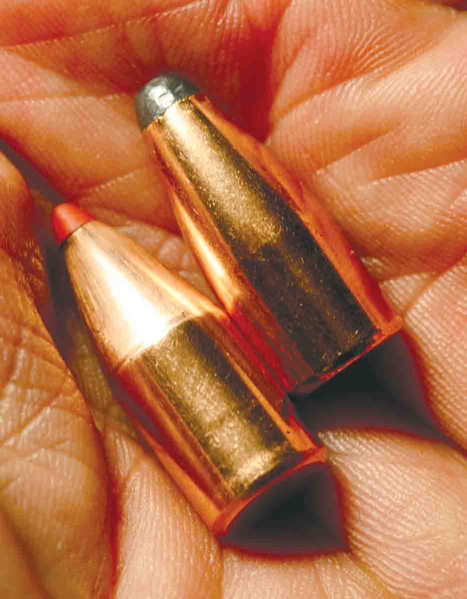 The Hornady .355-inch, 165-grain FTX (left) and the 170-grain InterLock Spire Point both worked well and either would be a good deer and black bear bullet.